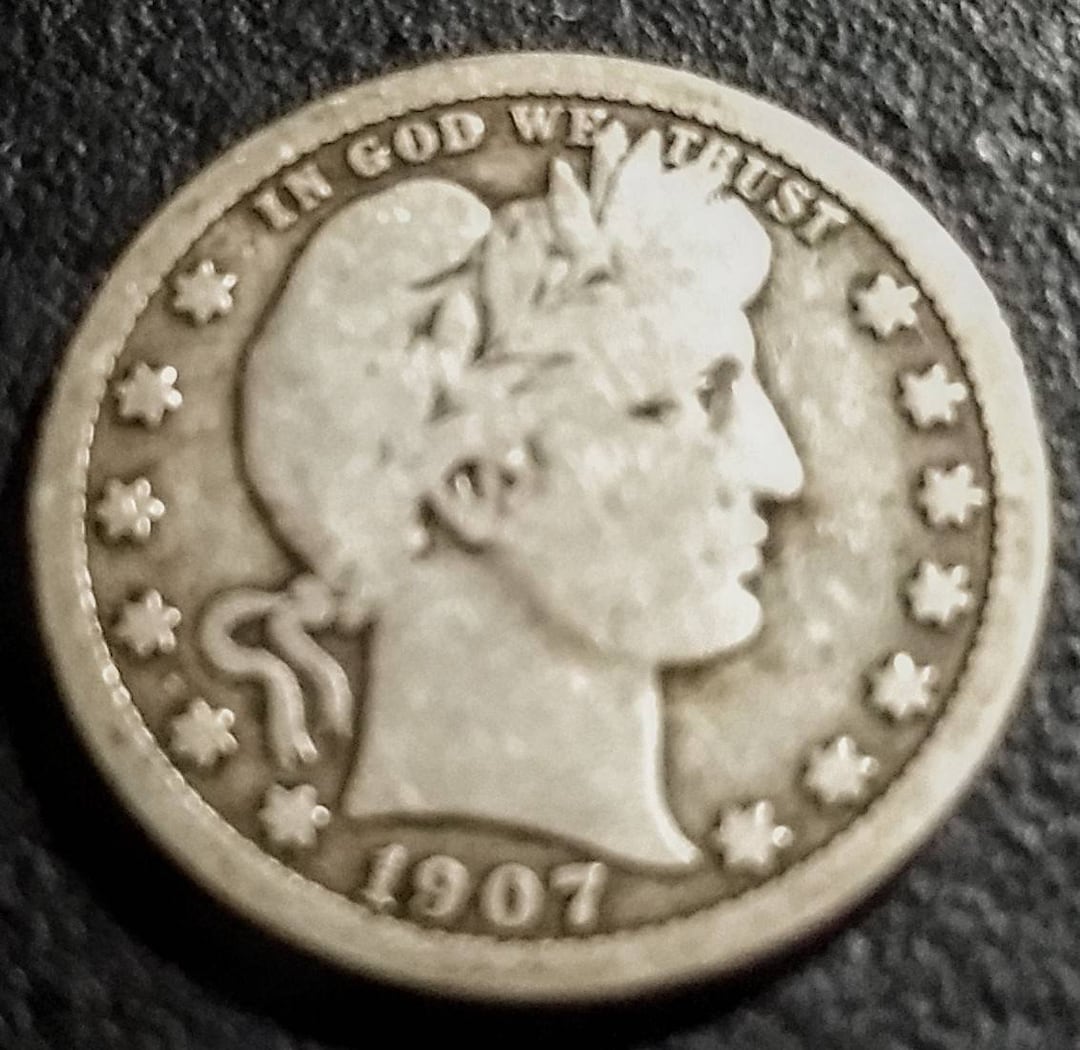1907年 米国 バーバークォーター銀貨 ヴィンテージ ソリッドグレード 1907 バーバー クォーター シルバー