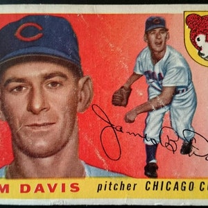 Jahrgang 1955 Jim Davis Topps #68 Chicago Cubs anständige Qualität antiken Superauge Berufung original authentische Baseball card 1,00 Schiff