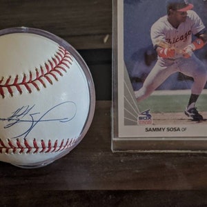 Sammy Sosa & Rookie Karte Display antike Chicago Cubs Vintage handsigniert Major League authentische MLB Baseball 1,00 Versand