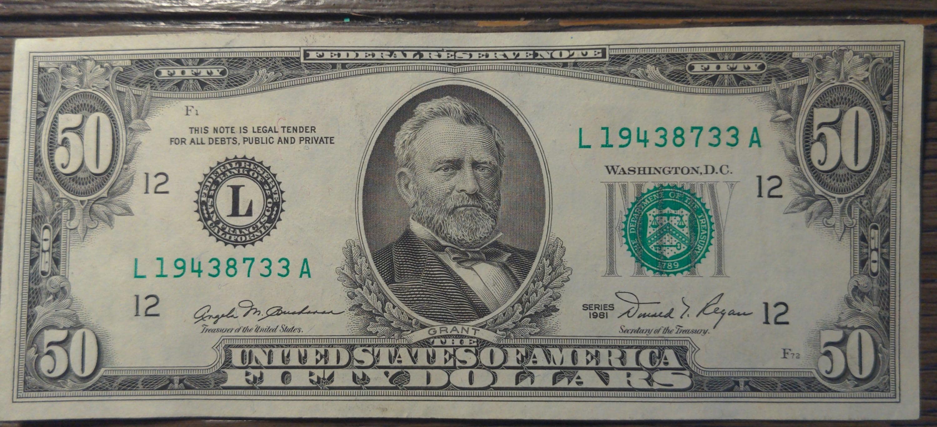 Old 50 dollar bill - Etsy 日本