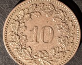 Scarce 1884 B Nicer Grade Switzerland 10 Rappen Helevetia Swiss Coin Bern Mint World Coin Old Piece 1.00 Shipping