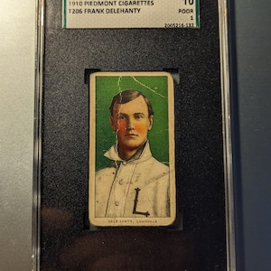 Ein authentisches Original 1909-11 T206 Frank Delehanty SGC 1 Piedmont back white boarder Tabakkarte authentischer Baseball Antique Vintage
