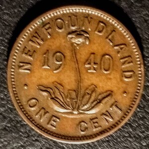 Rare WWII New Foundland One Cent King George World Coin Authentic Great Piece 1.00 Shipping