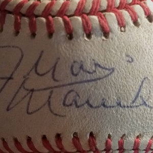Juan Marichal Hall of Fame  Vintage Autograhed Major League Official baseball 1.00 shipping