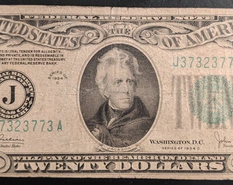 series 1934b 20 dollar bill serial number b37924880b series 1934b 20 dollar bill serial number b37924880b
