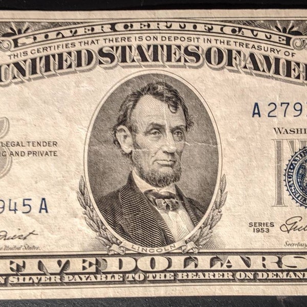 Five Dollar Bill Etsy