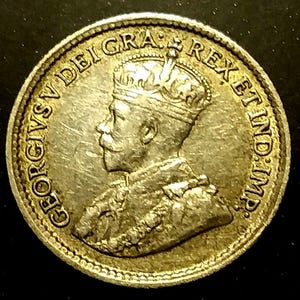 Vintage 1905 Solid Grade Canada Silver Five Cent piece King George Nickel antique canadian 1.00 Shipping