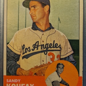 Authentische 1963 Topps #210 Sandy Koufax Los Angeles Dodgers PSA 3 Sehr gute Antike Vintage Super Eye Attraktivität original authentische Baseballkarte