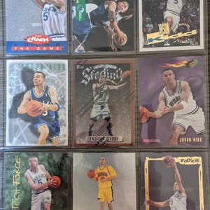 Jaso Kidd Lot of 9 Mint Basketball Karten The Dallas Mavericks Great! Original authentische Sportkarten Oberdeck Topps Skybox Fleer