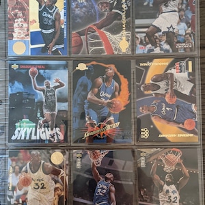 Shaquille O'Neal Lot von 9 Mint Basketball Karten The Orlando Magic! Original authentische Sportkarten Oberdeck Topps Skybox Fleer