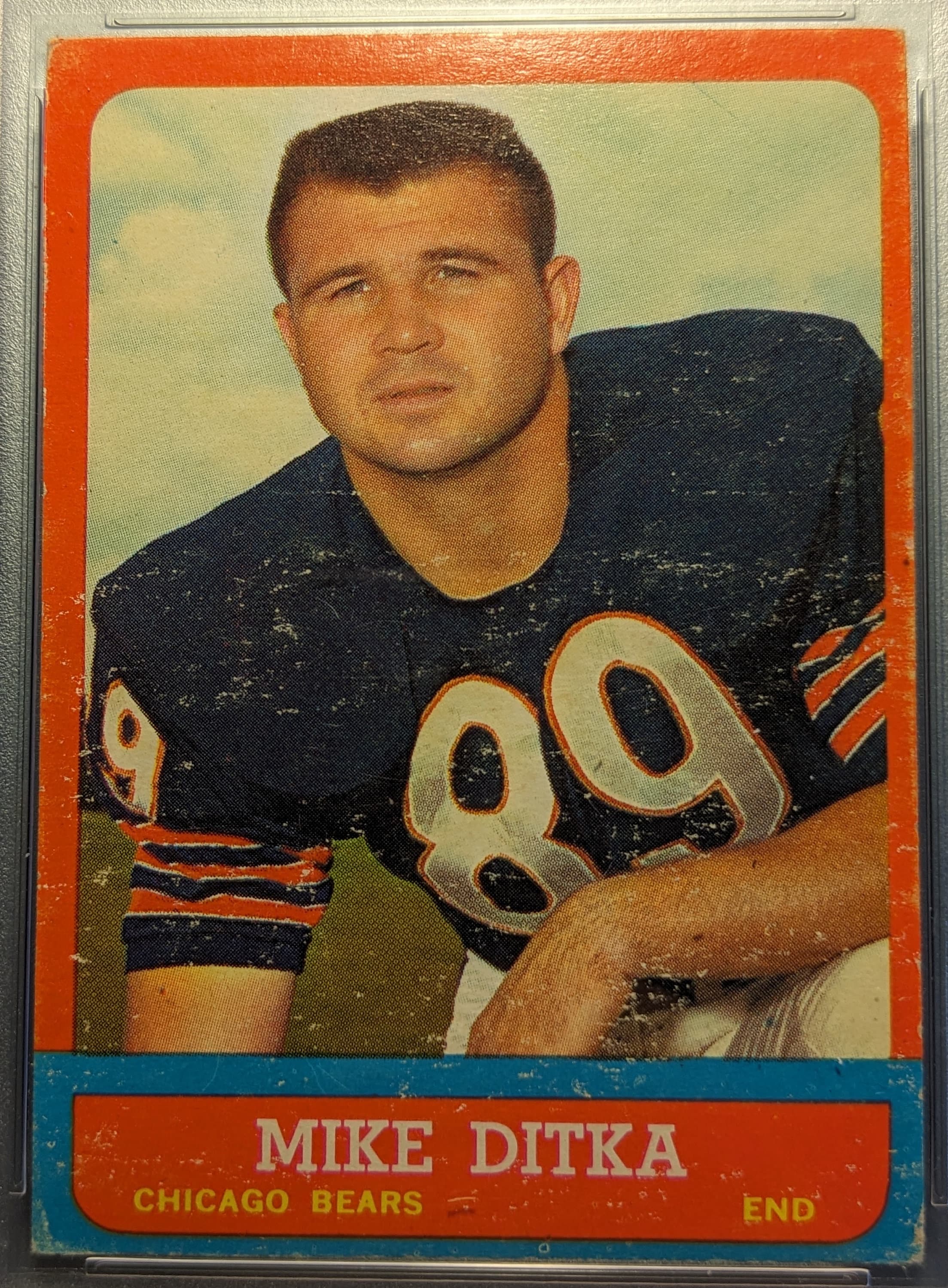 Authentic 1963 Topps #62 Mike Ditka Chicago Bears PSA 2 Solid