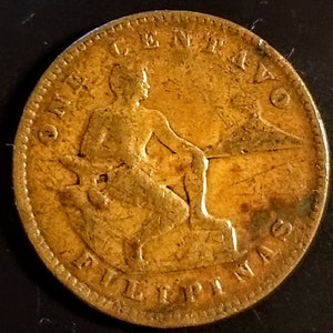A 1938 M Scarce Solid grade Philipines Centavo Coin WWII United States Piece Antique Vintage Authentic Great Piece 1.00 Shipping