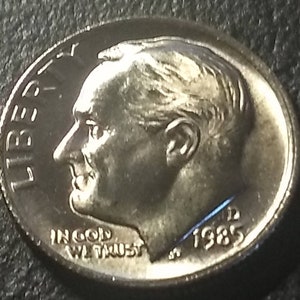 エラーコイン アメリカ 1985-P ルーズベルト 10セント