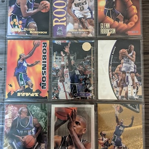 Glen Robinson Lot of 9 Mint Basketball Karten The Milwaukee Bucks Great! Original authentische Sportkarten Oberdeck Topps Skybox Fleer