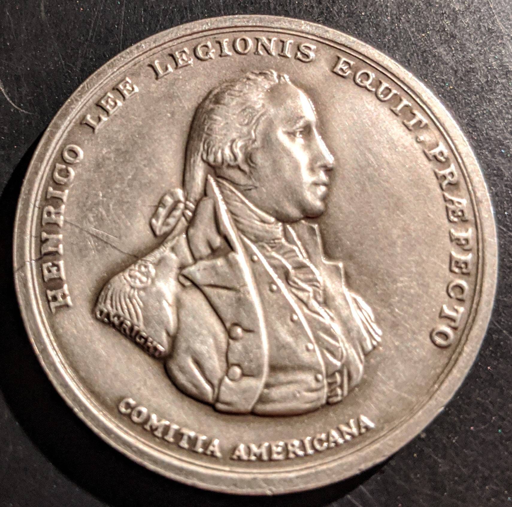 Henrico Lee Legionis Americana Commemorative Pewter Medal American
