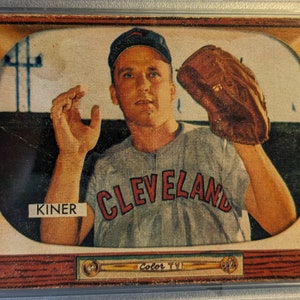Autentico 1955 Bowman #197 Ralph Kiner Cleveland Indian HOF PSA 2 bel grado super eye appeal carta da baseball autentica originale 1.00 Nave