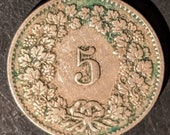 Scarce 1880 B Nicer Grade Switzerland Rappen Helevetia Swiss Coin Bern Mint World Coin Old Piece 1.00 Shipping