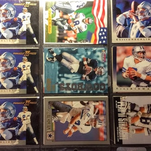 Jahrgang viel 9 Troy Aikman Hall of Fame Fußball Karten der Dallas Cowboys große! Original authentischen Sport Karten 1,00 Schiff