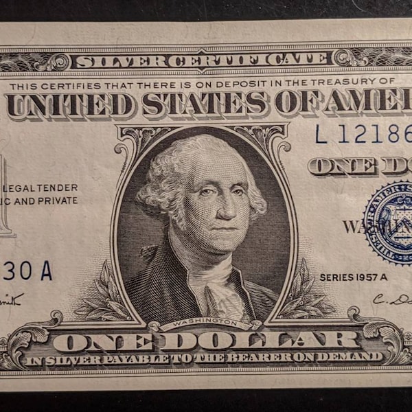 1957a Silver Certificate Dollar Bill Etsy