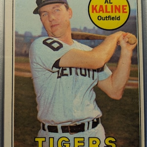 Authentische 1969 Al Kaline Topps #410 Detroit Tigers PSA 4. Antike Vintage Super Eye-Appeal original authentische Baseballkarte 1.00 Ship