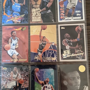 Anfernee Hardaway Lot of 9 Mint Basketball Karten The Orlando Magic! Original authentische Sportkarten Oberdeck Topps Skybox Fleer