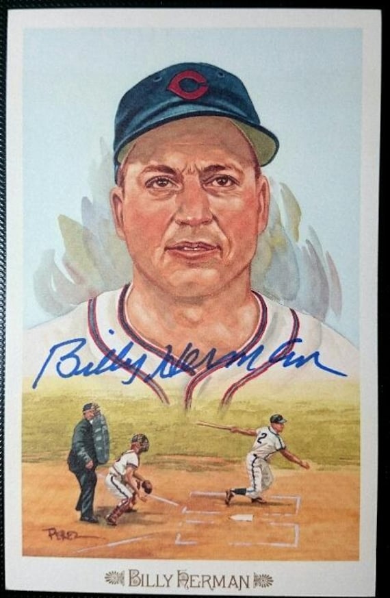 Signed Billy Herman Perez Steele Baseball Hall of Fame Postcard Guaranteed  Authentic Autograph Memorabilia Vintage Legend shipping