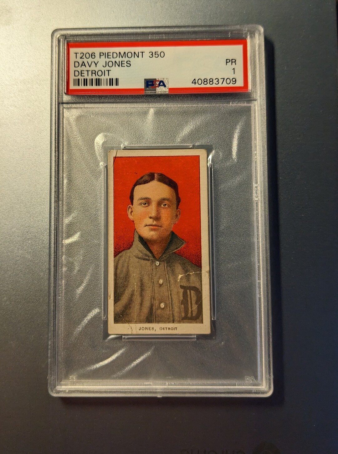 Authentic Original 1909-11 T206 Davy Jones PSA 1 Piedmont Back