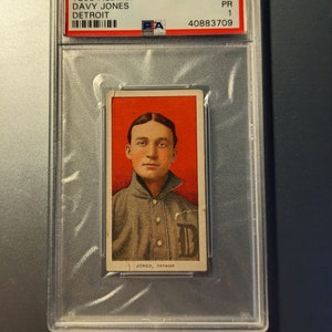 Autentico originale 1909-11 T206 Davy Jones PSA 1 Piemonte retro bordo bianco Carta di tabacco autentico baseball Antique Vintage 1.00 Spedizione