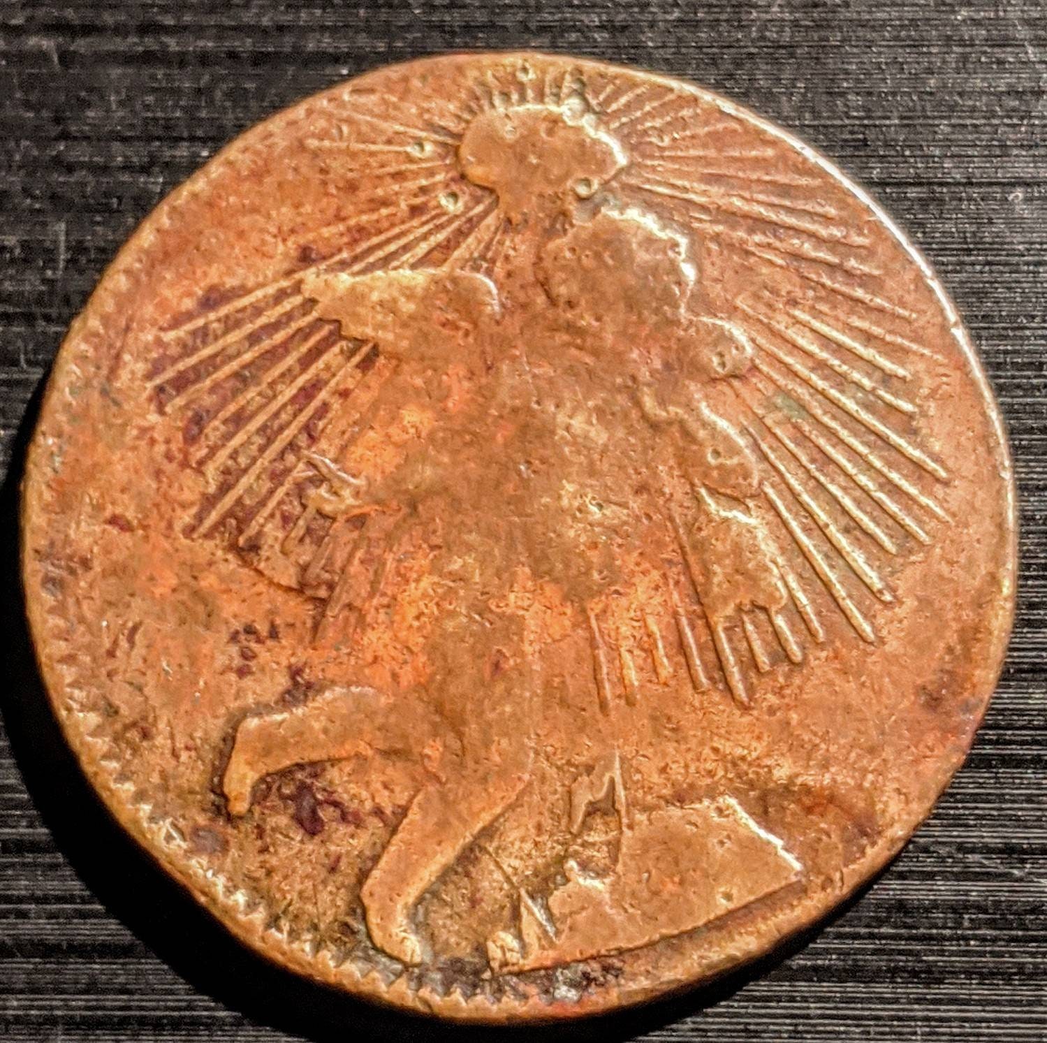 Scarce 1863 Zacatecas Octavo De Real 1/8 Reales Vintage Coin Old