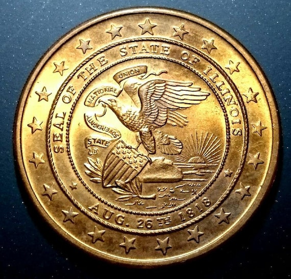 Vintage 1818-1968 Illinois Sesquicentennial 150 Years of Progress