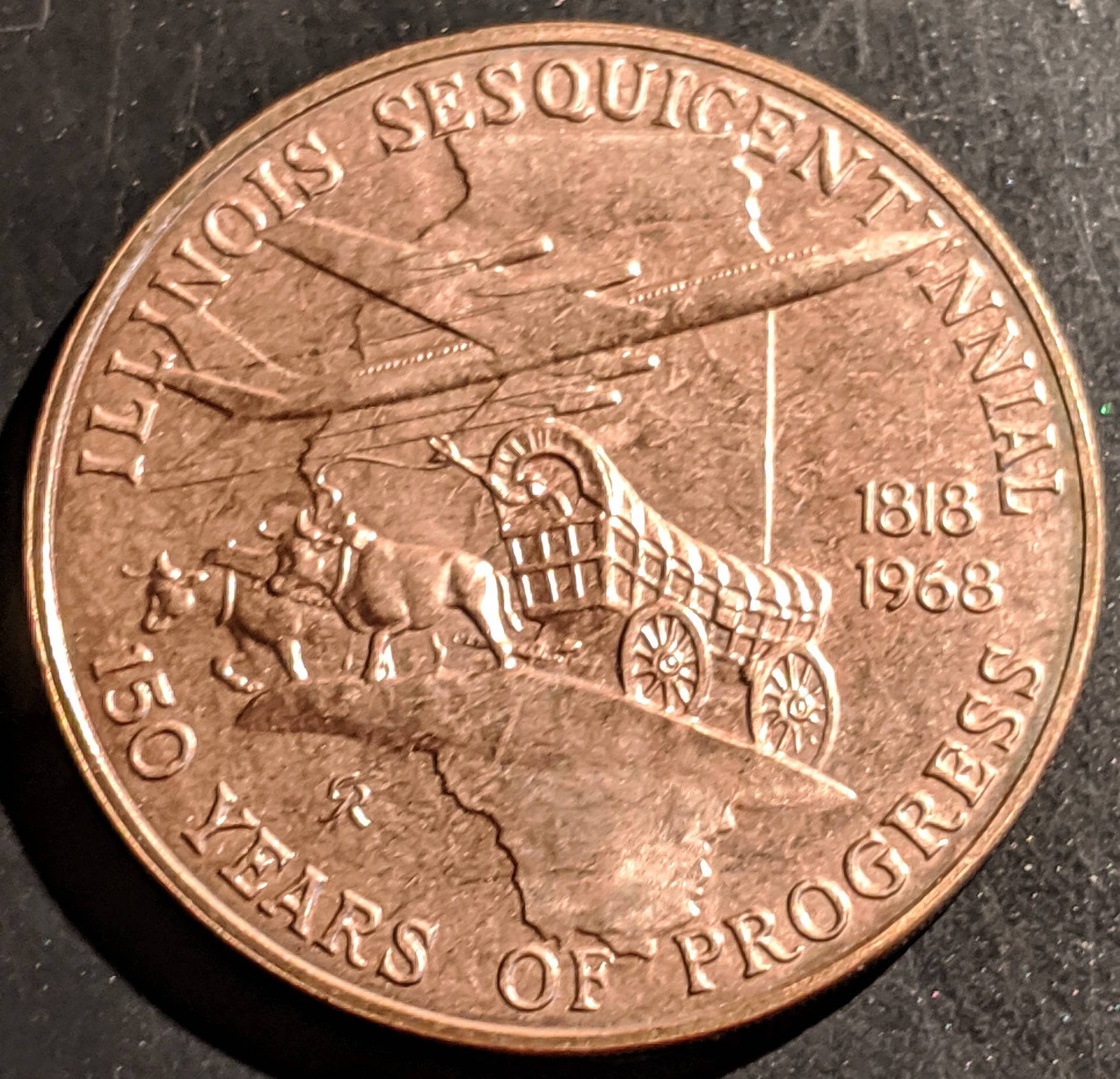 Vintage 1818-1968 Illinois Sesquicentennial 150 Years of Progress
