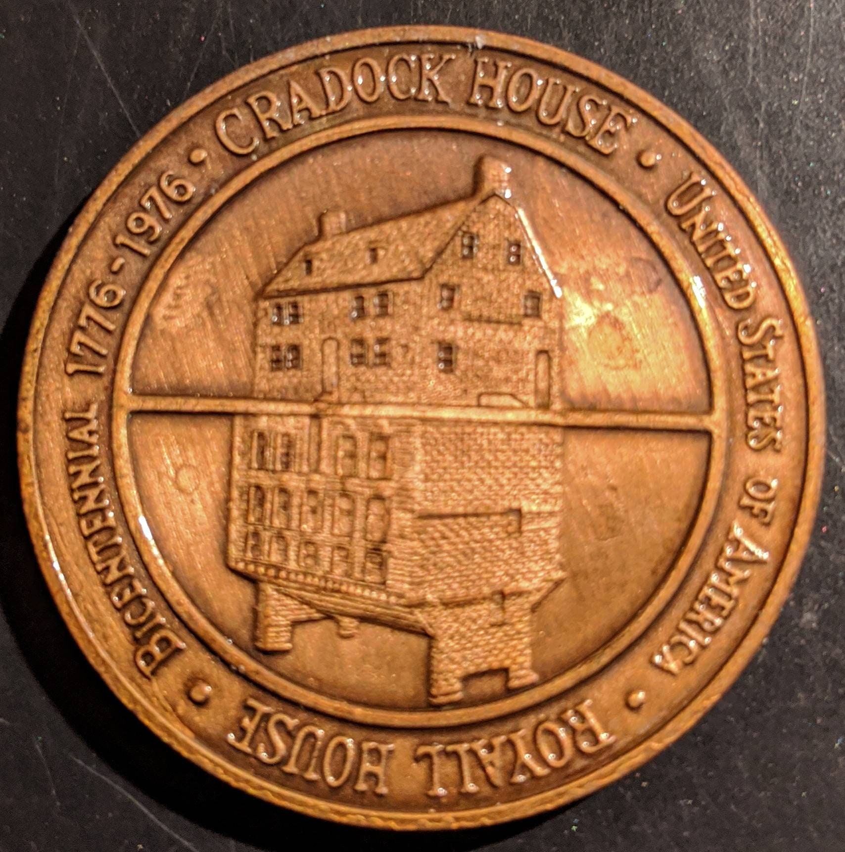 Cradock House Medford Founded 1630 1976 Bicentennial Coin Medal