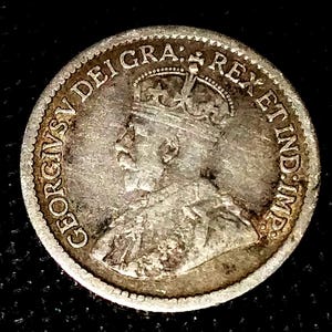 Vintage 1905 Solid Grade Canada Silver Five Cent piece King George Nickel antique canadian 1.00 Shipping