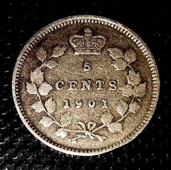 Vintage 1905 Solid Grade Canada Silver Five Cent piece King George Nickel antique canadian 1.00 Shipping