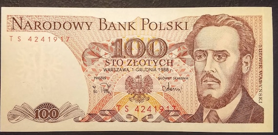 ポーランド 旧100ズウォティ1988 24枚 ヴィンテージ 1988 ポーランド Narodowy 銀行 Polski 未流通 100