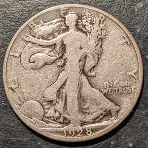 1928-S Silver Walking Liberty Half Dollar Vintage Authentic Great Piece U.S.Coin Lady Liberty Walker Piece 1.00 Shipping