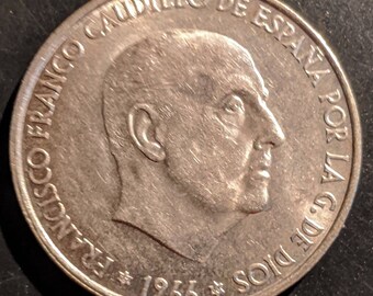 1966年 スペイン 100 ペセタ .800 銀貨 - Etsy 日本