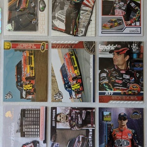 Eine Vintage Menge von 9 Jeff Gordon Nascar Legend Karten große Menge! Original authentische Auto-Rennkarten 1.00 Schiff