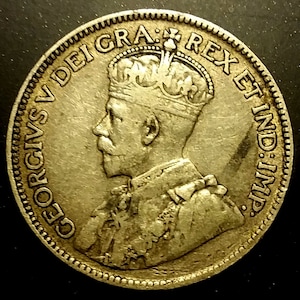 Jahrgang 1917 solide Grade Kanada Silber zwanzig fünf Cent-Stück King George Dime antike kanadischen 1,00 Versand
