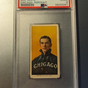 Authentisches Original 1909-11 T206 Doc White Chicago PSA 2 Piedmont back white boarder Tabakkarte authentischer Baseball Antique Vintage