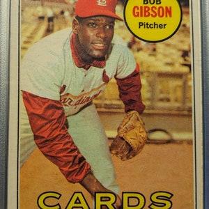 Authentische 1969 Bob Gibson Topps #200 St. Louis Cardinals PSA 5 Antique Vintage Super Eye Attraktivität original authentische Baseballkarte 1.00 Ship