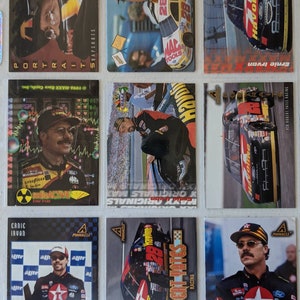 Eine Vintage Viel von 9 Ernie Irvin Nascar Legende Karten große Menge! Original authentische Auto-Rennkarten 1.00 Schiff