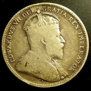 Jahrgang 1910 massiv Grade Kanada Silber zwanzig fünf Cent Stück Nickel Antik kanadischen 1,00 Versand