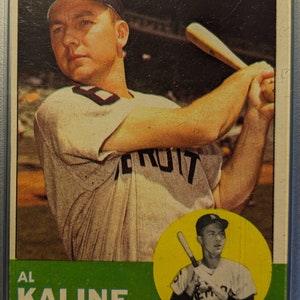 Authentische 1963 Topps # 25 Al Kaline Detroit Tigers PSA 4 Solide Antik Vintage Super Eye Appeal original authentische Baseball-Karte