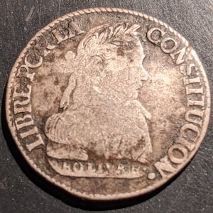Knapp 1830 Bolivien 2 zwei Sohlen Silber alte Welt Münze Republica Boliviana Antik