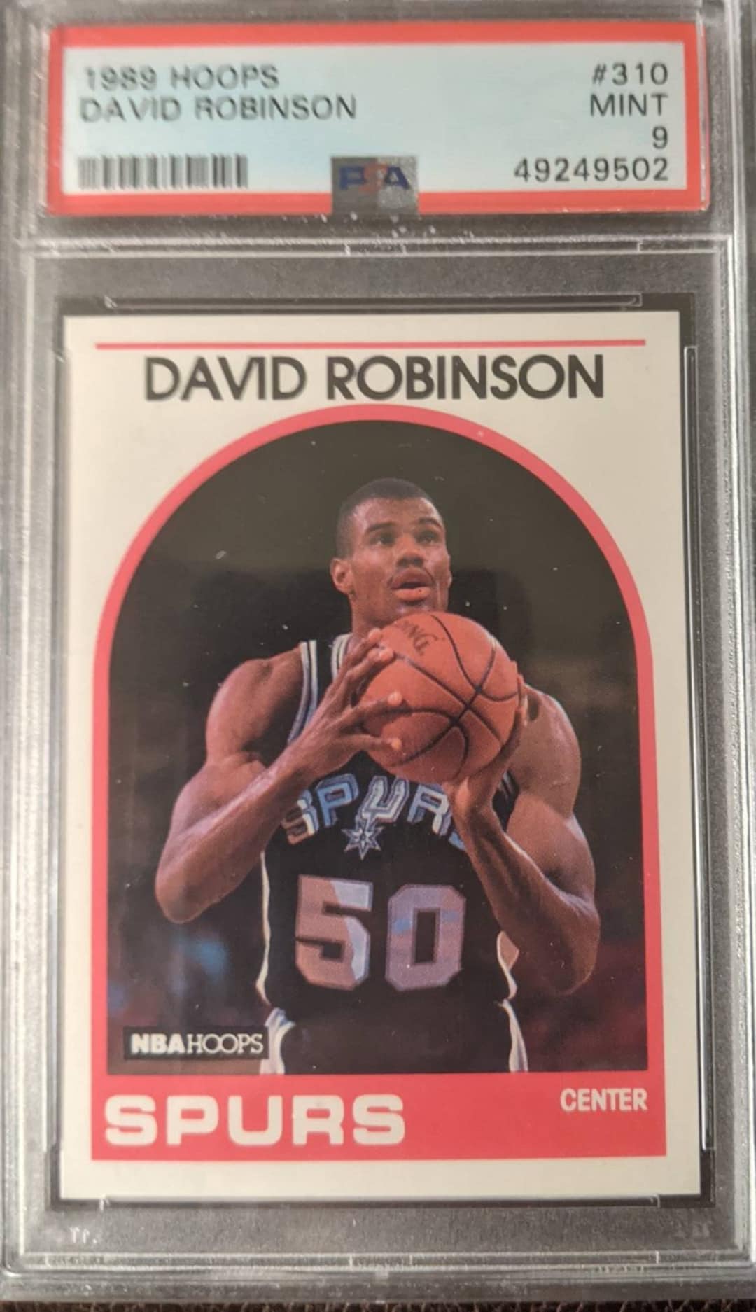 PSA 9 David Robinson 1989 Hoops #310 Rookie Mint HOF Hall of Famer
