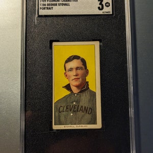Eine authentische Original 1909-11 T206 George Stovall SGC 3 Piedmont Rückseite weiße Grenze Tabakkarte authentische Baseball-Antike Vintage