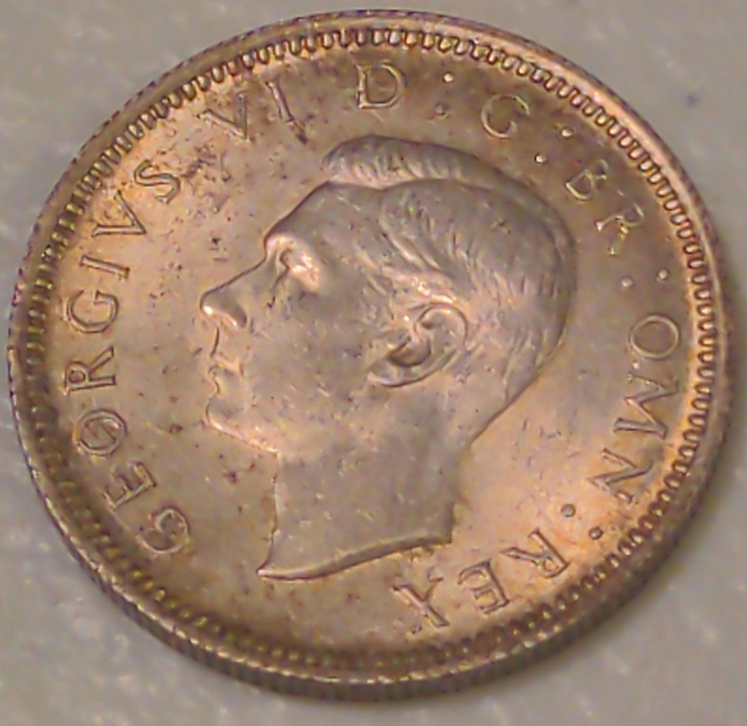 1944 6ペンス ジョージ 第二次世界大戦 英国 銀貨 世界貨幣