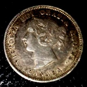 Vintage 1905 Solid Grade Canada Silver Five Cent piece King George Nickel antique canadian 1.00 Shipping