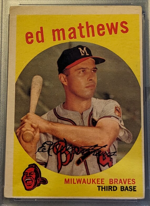 Vintage Authentic 1959 Topps #450 Eddie Mathews Milwaukee Braves